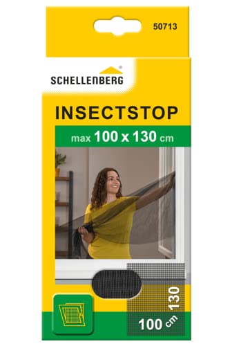 Schellenberg 50713 Fliegengitter für Fenster Insektenschutz und Mückenschutz inkl. Klebestreifen, ohne Bohren, 100 x 130 cm, anthrazit Lifestyle-Webshop