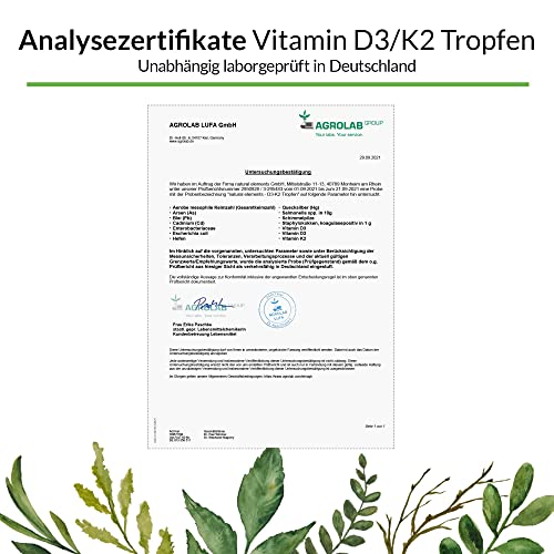 Vitamin D3 + K2 Tropfen 50ml - Premium: 99,7+% All-Trans (K2VITAL® von Kappa) + hoch bioverfügbares Vitamin D3 - Laborgeprüft, hochdosiert, flüssig und in Deutschland produziert Lifestyle-Webshop
