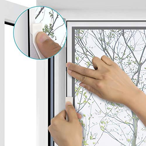 Apalus Fliegengitter Fenster, Zuschneidbar auf Fenstergrößen bis 130x150cm, Insektenschutz mit Starkem Klettband, Kinderleichte Montage, Presshilfe und Zuschneider Inklusive, Weiß Lifestyle-Webshop