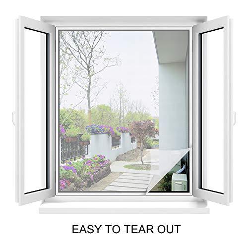 Apalus Fliegengitter Fenster, Zuschneidbar auf Fenstergrößen bis 130x150cm, Insektenschutz mit Starkem Klettband, Kinderleichte Montage, Presshilfe und Zuschneider Inklusive, Weiß Lifestyle-Webshop