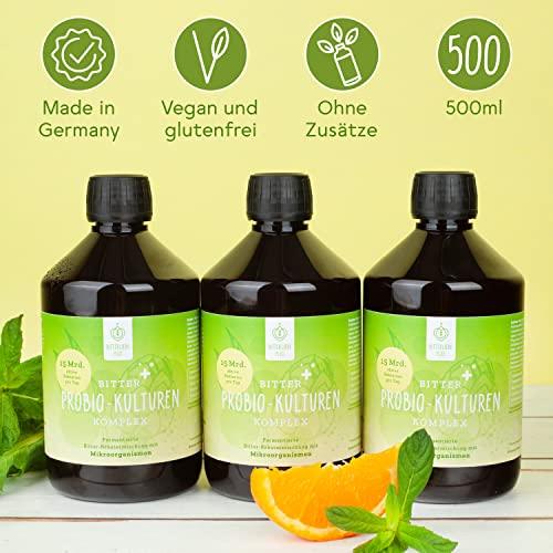 BitterLiebe® Plus Bitter Probio-Kulturen Komplex - flüssige Darmbakterien für die Verdauung - magensaftresistentes Mittel für die Darmflora und Sanierung Lifestyle-Webshop