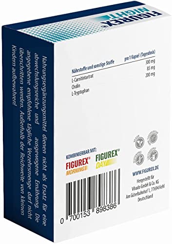 FIGUREX Night Fettstoffwechsel Kapseln für die Nacht - Turbo-Formel mit L-Tryptophan, L-Carnitin und Cholin, 30 Kapseln Lifestyle-Webshop