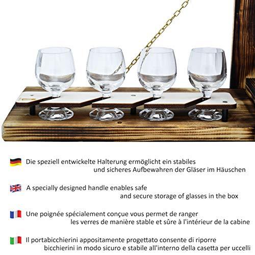 Holz Vogelhaus mit Platz für Flasche Schnaps 0,7 Liter, Lustige Geschenke für Männer, für den Garten, Zwitscherbox mit Minibar, Geschenk, Geburtstag Lifestyle-Webshop
