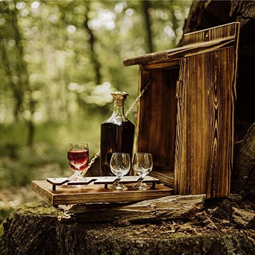 Holz Vogelhaus mit Platz für Flasche Schnaps 0,7 Liter, Lustige Geschenke für Männer, für den Garten, Zwitscherbox mit Minibar, Geschenk, Geburtstag Lifestyle-Webshop