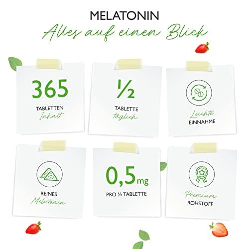 Melatonin - 365 Tabletten - 0,5 mg pro Tagesdosis - Laborgeprüft - Ohne unerwünschte Zusätze - Hochdosiert - Vegan Lifestyle-Webshop