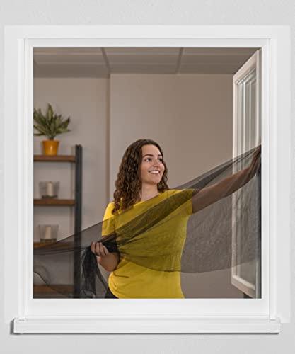 Schellenberg 50713 Fliegengitter für Fenster Insektenschutz und Mückenschutz inkl. Klebestreifen, ohne Bohren, 100 x 130 cm, anthrazit Lifestyle-Webshop