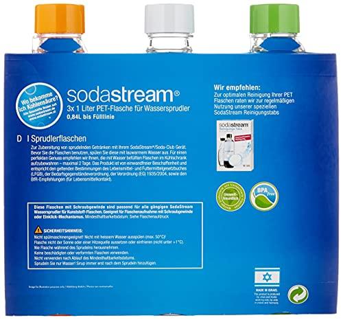 SodaStream Aktions-Set PET-Flaschen 2+1, 3x 1L PET-Flaschen aus bruchfestem kristallklarem PET in den Farben Orange, Grün und Weiß Lifestyle-Webshop
