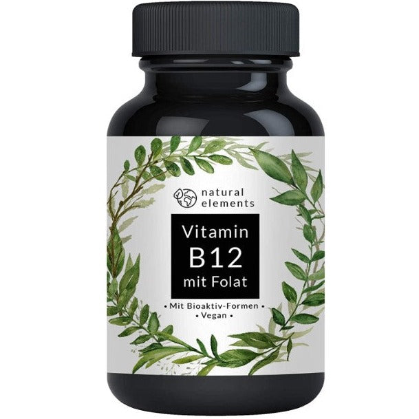 Vitamin B12 - 180 Tabletten - Hochwertig durch beide Aktivformen + Depot + Folat (5-MTHF aus Quatrefolic®) - Vegan, hochdosiert Lifestyle-Webshop