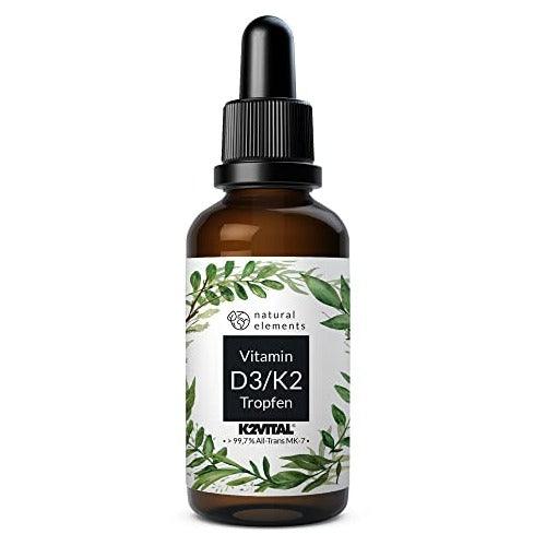 Vitamin D3 + K2 Tropfen 50ml - Premium: 99,7+% All-Trans (K2VITAL® von Kappa) + hoch bioverfügbares Vitamin D3 - Laborgeprüft, hochdosiert, flüssig und in Deutschland produziert Lifestyle-Webshop