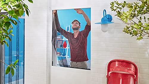 tesa Insect Stop STANDARD Fliegengitter für Fenster - Insektenschutz zuschneidbar - Mückenschutz ohne Bohren - 1 x Fliegen Netz anthrazit - 130 cm x 150 cm Lifestyle-Webshop